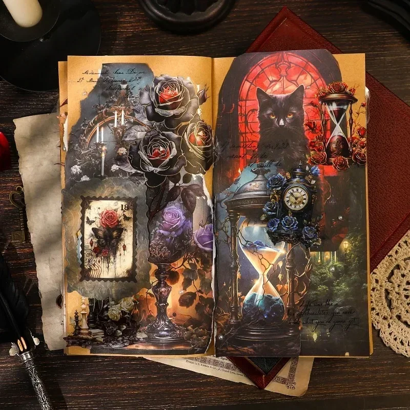 20Pcs Rhapsody Psalm Dark Gothic Retro Style Handbook Material Paper Handbook Collage Scrapbook cut Writing 175*120mm