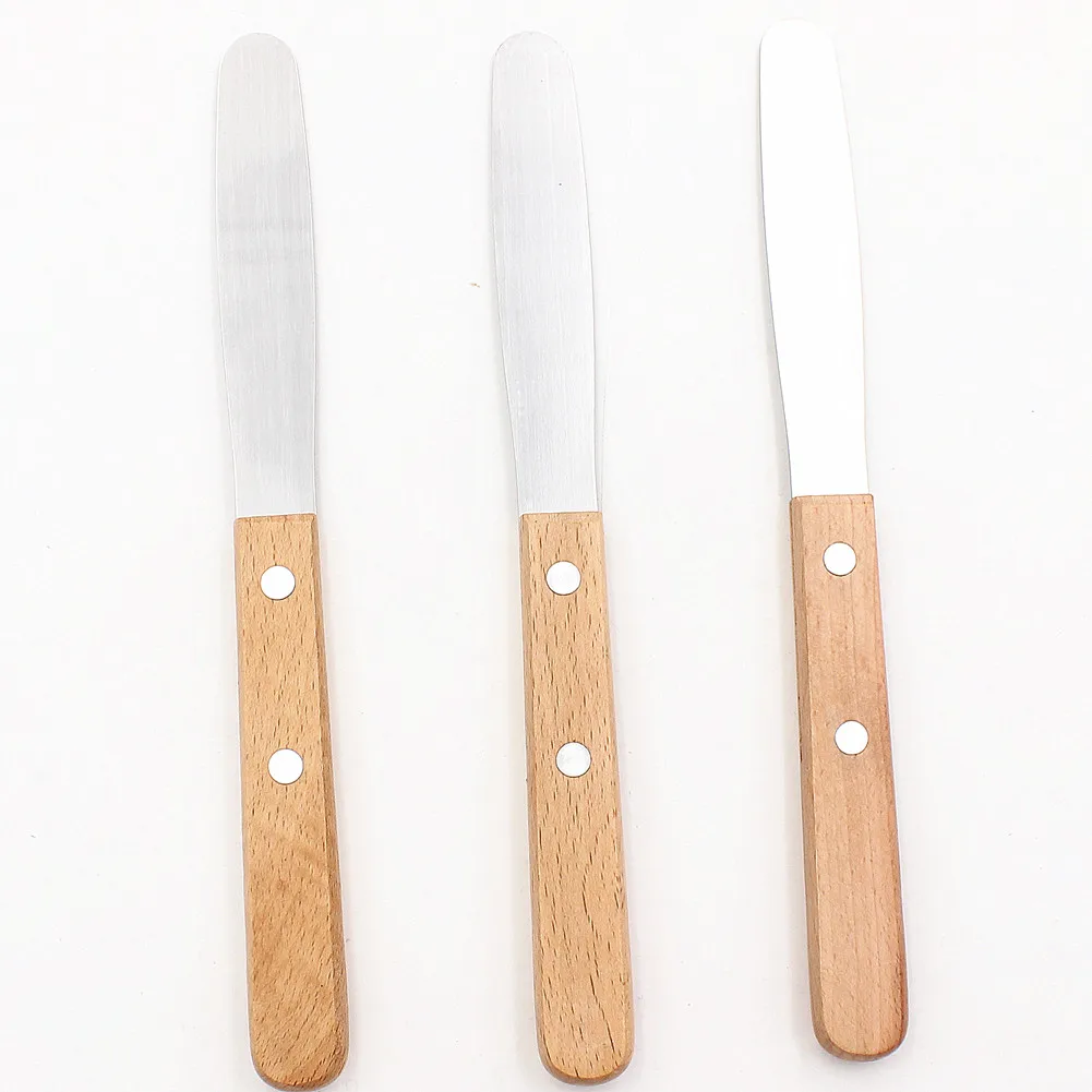 

1PCS Dental gypsum adjustable knife impression material, wooden handle adjustable knife stirring knife, wooden handle metal