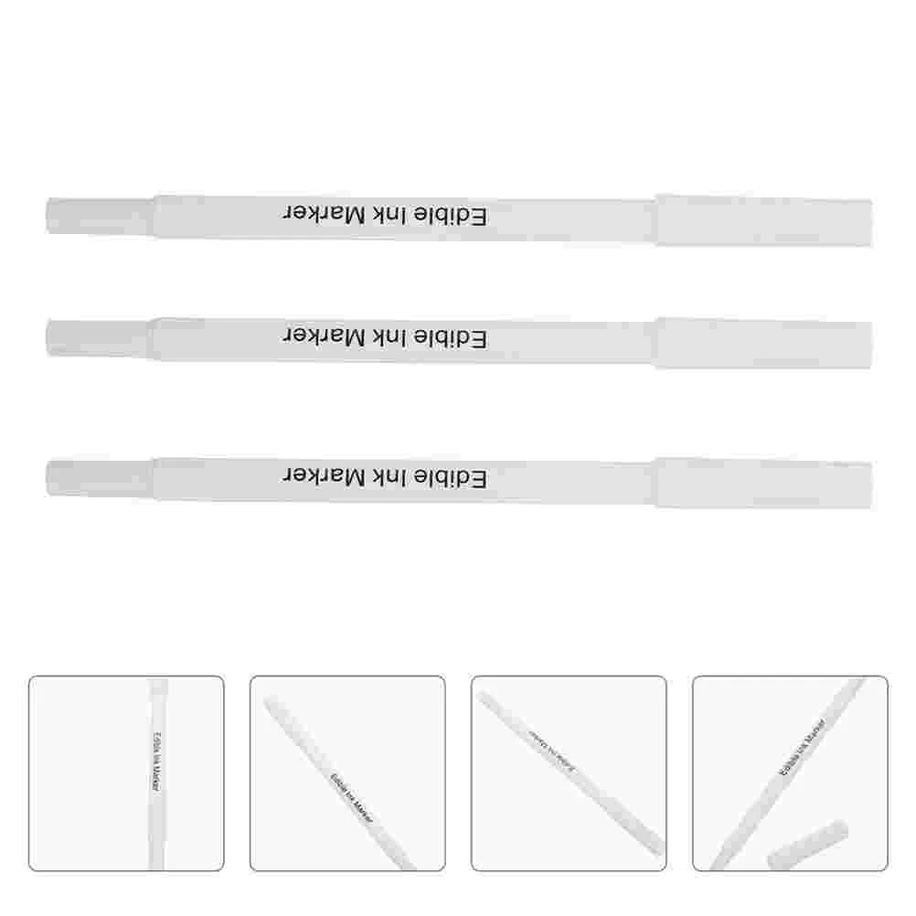 

3Pcs Baking Marker Edible White Marker White Ink Pens Chocolate Mark Pen for Food Coloring