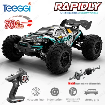 Teeggi 16101 /16102 PRO 1:16 High Speed RC Car With LED Light Drift 70KM/H 4WD RC Off-Road Car Monster Truck Toy For Kid Gifts 1