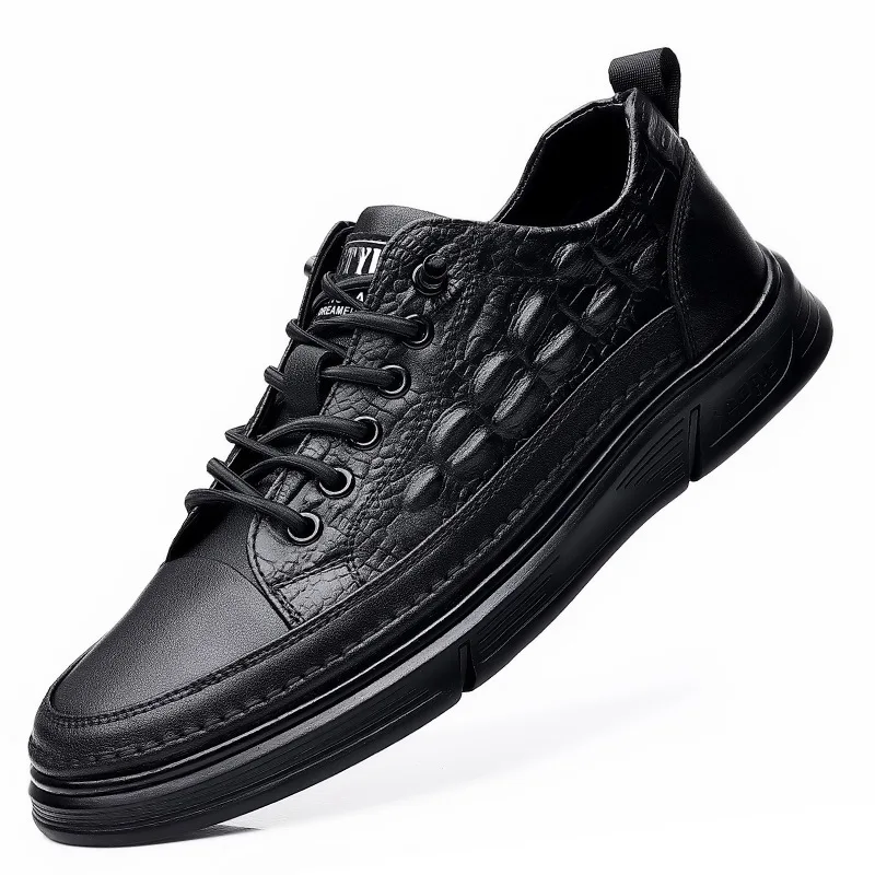 Men's Leather Shoes Men's Genuine Leather 2023 Spring And Autumn New Casual Shoes Trendy Soft Soles Sports Casual Board Shoes