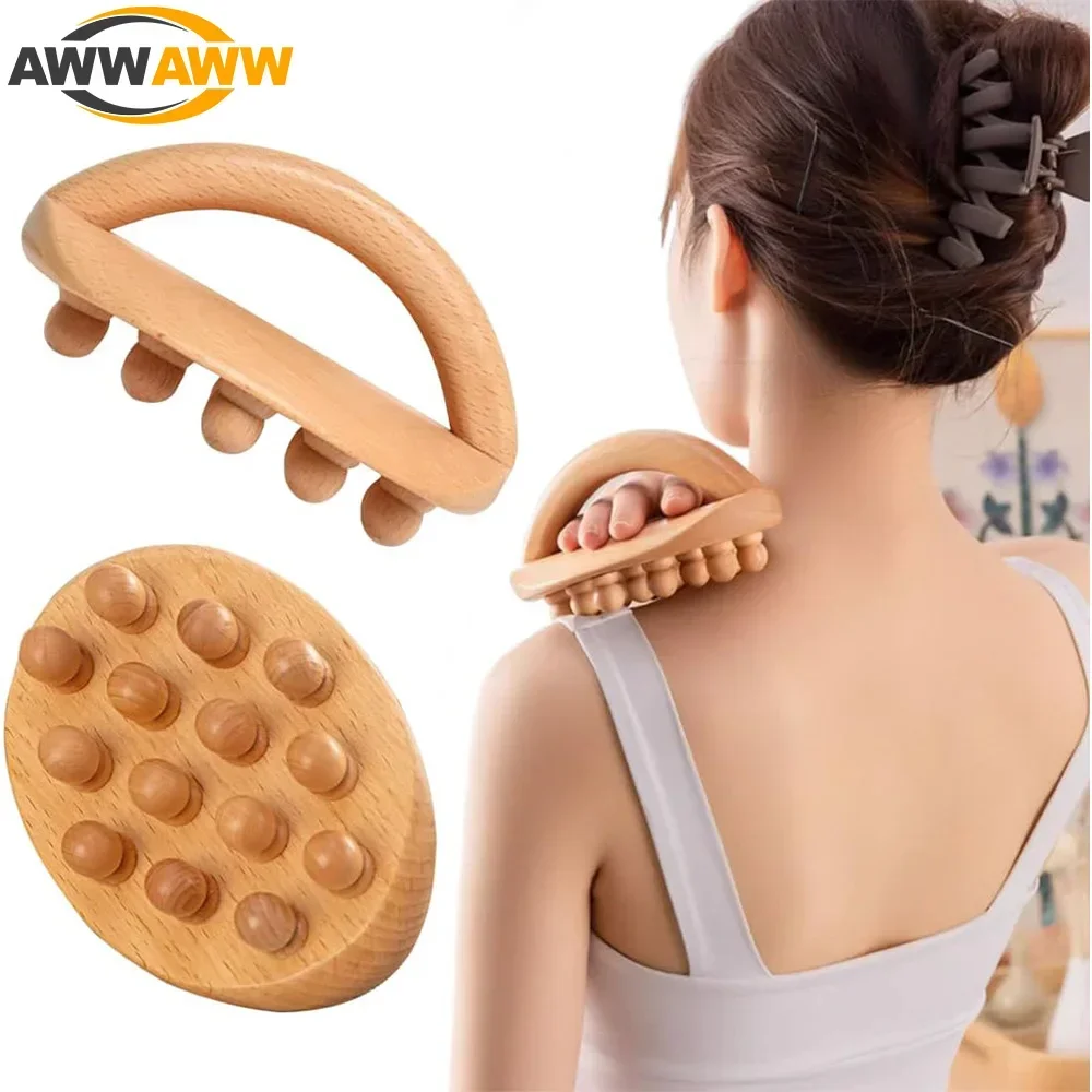 

Hand Wooden Body Brush Wood Therapy Massage Tool Anti-cellulite Deep Tissue Massager - Back,Neck,Foot,Shoulder,Thigh Pain Relief