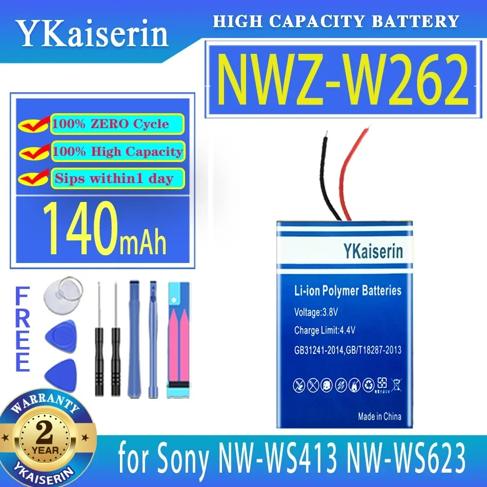 Batteria Di Ricambio Ykaiserin 140Mah Nwz-W262 (401225 2 Linee) Per Sony Nw-Ws413 Nw-Ws623 Nw-Ws625 Nwz-W273S Nwz-W274S Nwz-W252
