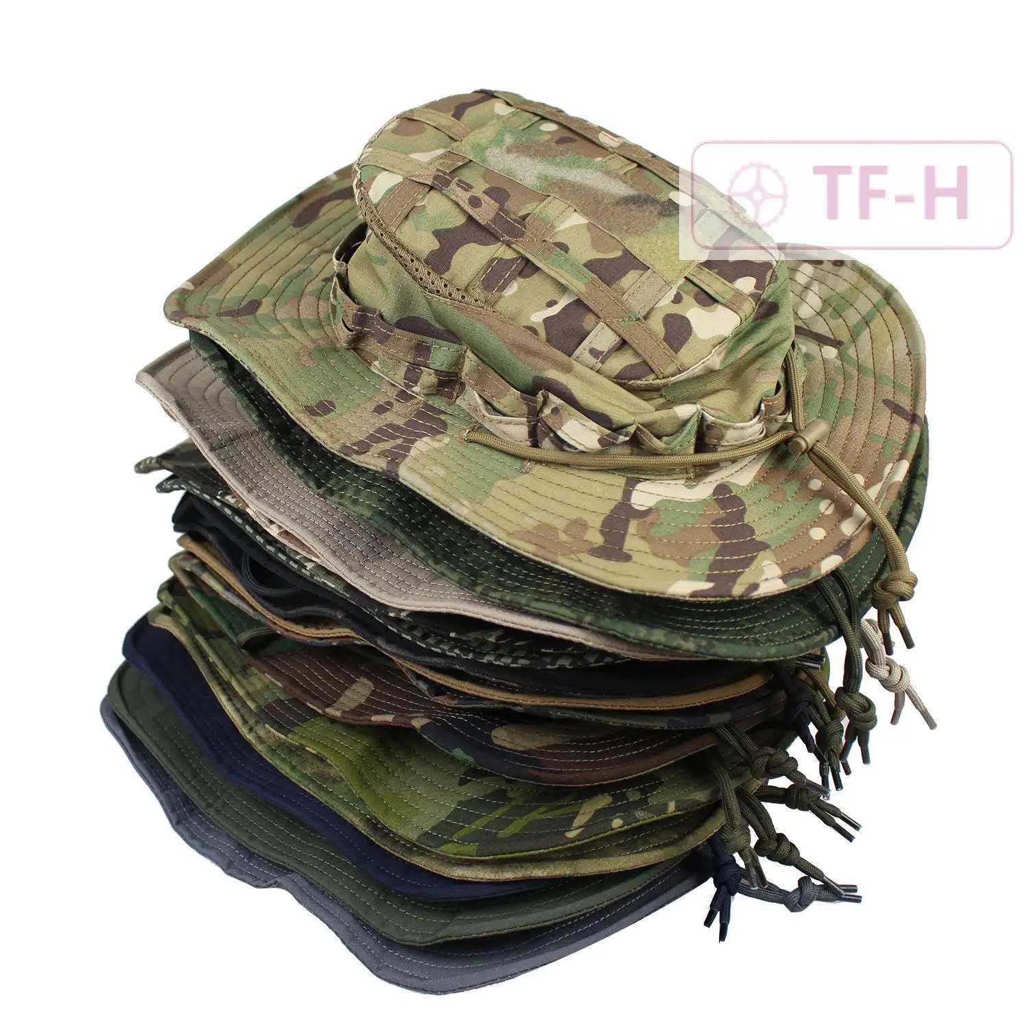 Cappello Boonie Mimetico a Tesa Larga per Uomo e Donna, Cappello da Sole Regolabile per Caccia, Escursionismo, Pesca, Protezione Solare Sportiva - immagine 4