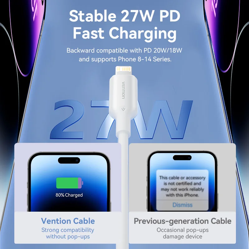 Vention 27W USB-C to Lightning Fast Charging Cable