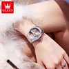3Pcs/Set OLEVS 6699 Transparent Women Mechanical Watches Luxury Automatic Movement Stainless Steel Waterproof Hollow Watch Woman 6