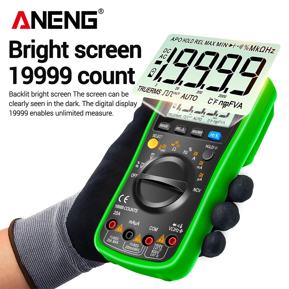 ANENG AN870 Digital Multimeter 19999 Counts True Rms Multimeters Transistor Tester Voltimetro Profesional Capacitance Meter 3