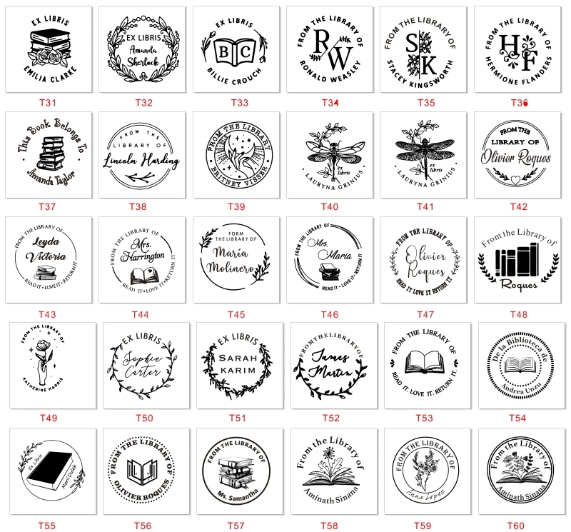 Teacher Library Seals Customize Personalized Self inking Cartoon Ex Libris Book Ink Stamp