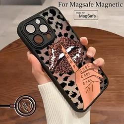 Chic Matte Magnetic Back Cover in Hot Red Lip Leopard Print - Samsung S23 FE 5G (FGCXB - 160FCX25071A1)