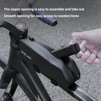 Borsa per tubo bici Mountain Road Bike Guscio rigido di grande capacità Pacchetto manubrio anteriore impermeabile Attrezzatura per la guida della bici