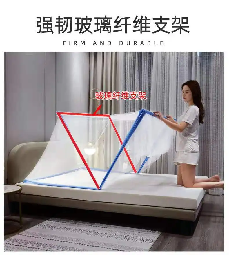 Protection Moustiques Camping Moustiquaire Pop-up Pliable - 200x80x56 Cm - Installation Rapide - Sac Inclus - Camping Et Chambre Moustiquaire Lit Parapluie