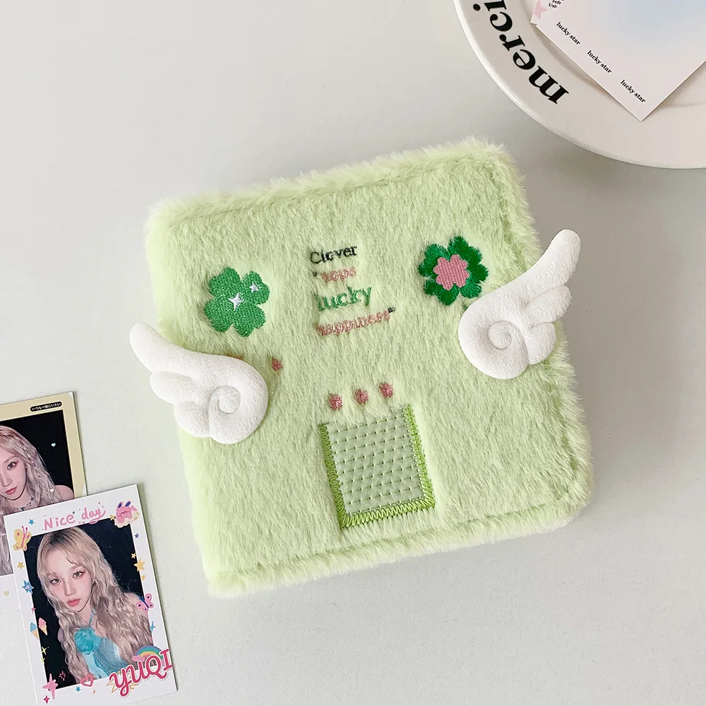 INS Mode Koreanische Plüsch Engel Flügel Lose blatt Karte Album Nette Mädchen Idol Foto Lagerung Display Album Kpop Photocard Bindung – Detail 14