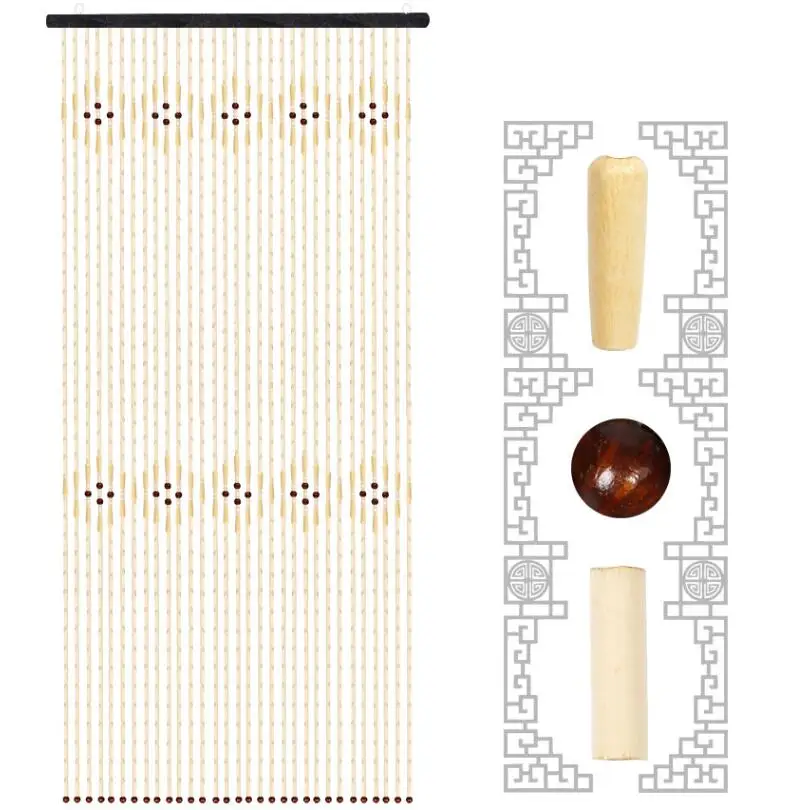 

Bamboo Bead Door Curtain Room Divider Porch Partition Hanging Curtains For Dooryway Hall Fengshui Drape Home Decor