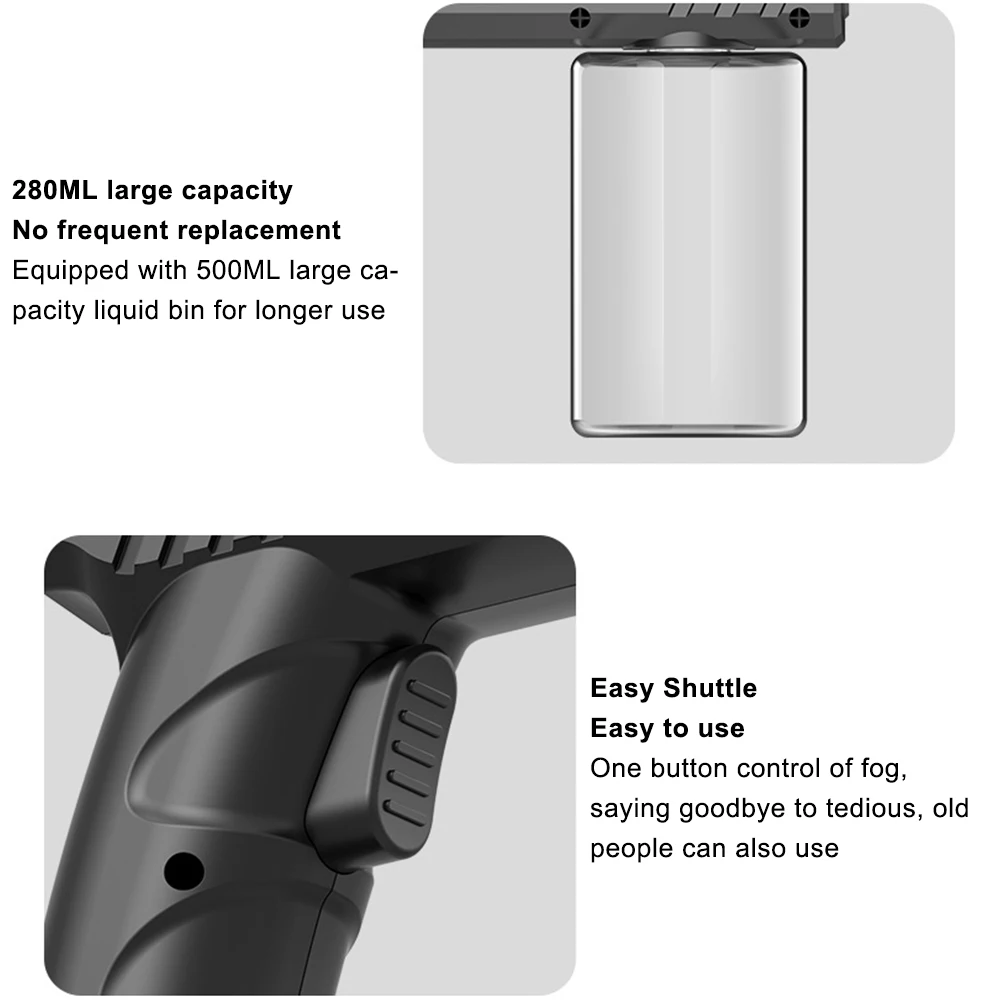 Nano Blue Light Sprayer Barber Wireless Aftershave Steam USB Electric Spray Disinfection Gun For Garden Atomizer Tools 280ML