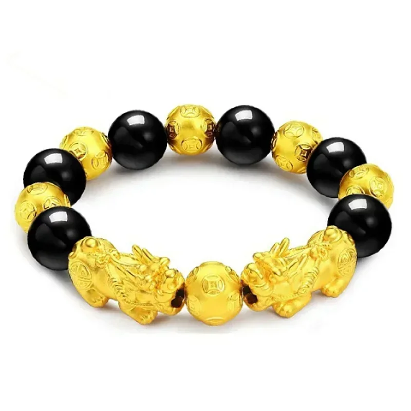 High quality mens bracelet gold AU999 dragon brand bracelet 24K pure gold exquisite watch chain domineering gift for dad