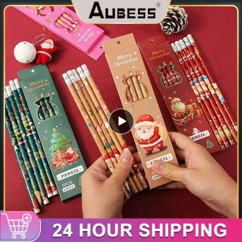 

Карандаш для учеников начальной школы с гладкой поверхностью, приз для детского сада, креативные рождественские подарки, гелевая ручка в коробке, милый карандаш