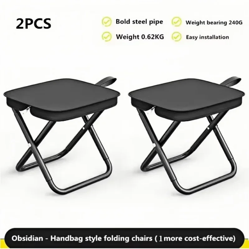 Tabouret pliant pêche avec fermetures réglables et structure métal durable camping randonnée
