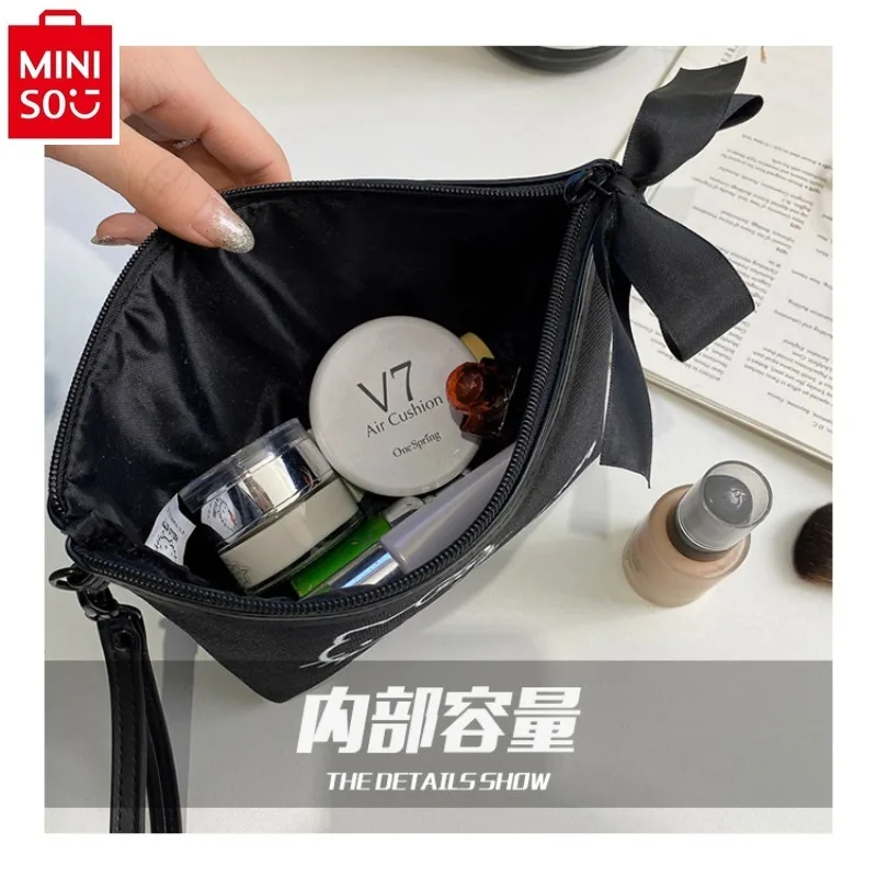 MINISO Hello Kitty Bow Cosmetic Change Phone Bag for Women Sweet, Lightweight, Large Capacity, Multi functional Storage Bag