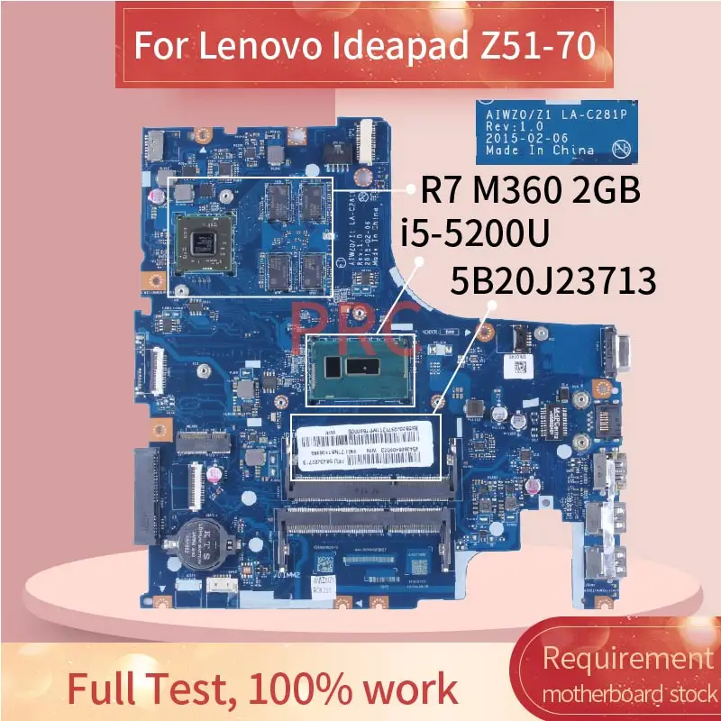 

Оригинальная материнская плата для ноутбука Lenovo Ideapad, модель R7M360, 2 Гб, 5B20J23713, системная плата для ноутбука 216-0864018, протестирована на SR23Y