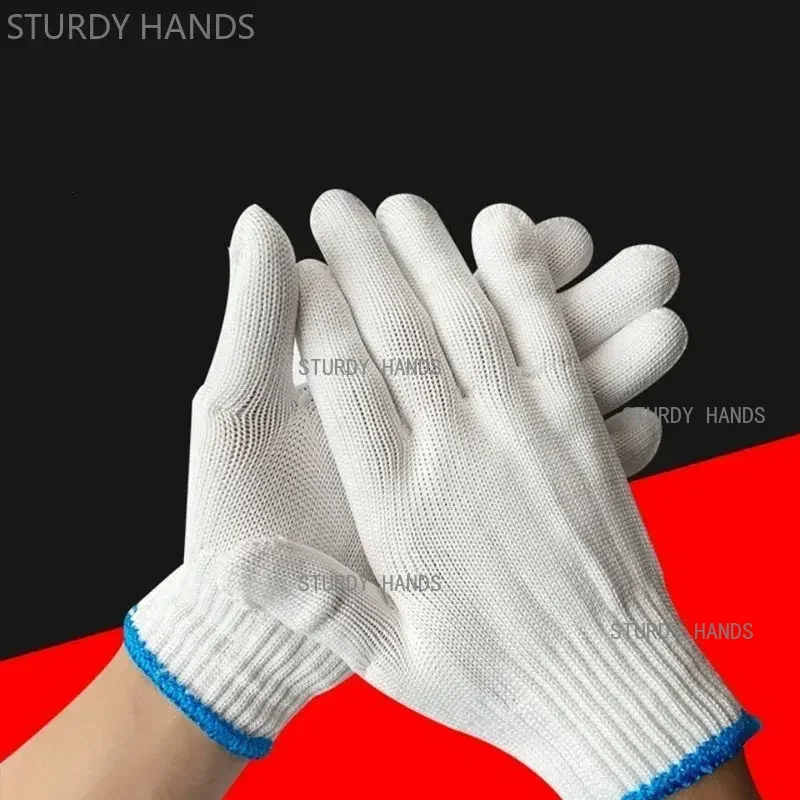12 Pairs Wear-Resistant Ventilate Work Gloves Women Men Material Cotton Yarn Anti-Skid Knit Mitten Labor Protection Gardening