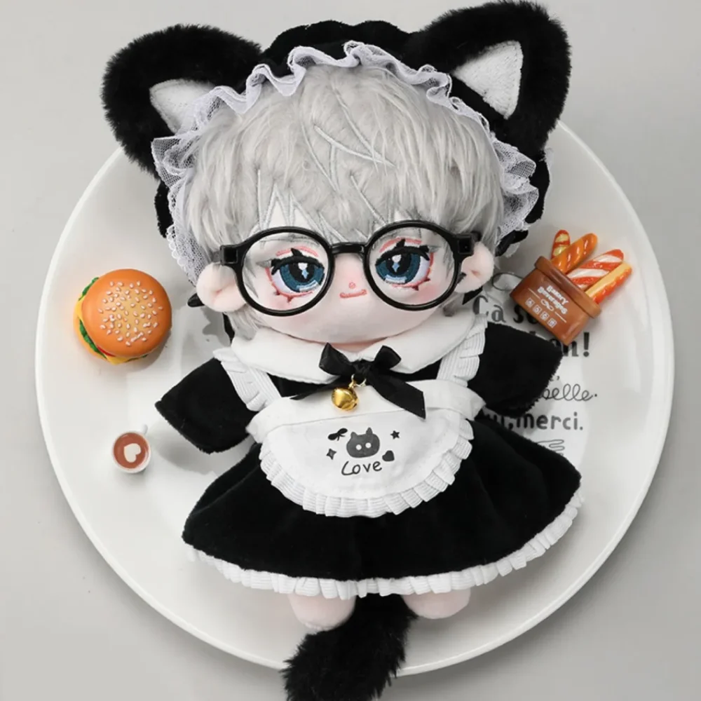 Katze Schwanz 10 cm Baumwolle Puppe Kleidung Bogen Rock Maid Kleid Baumwolle Puppe Kleidung Mode Mini Plüsch Puppe Kleidung puppe Zubehör – Detail 10