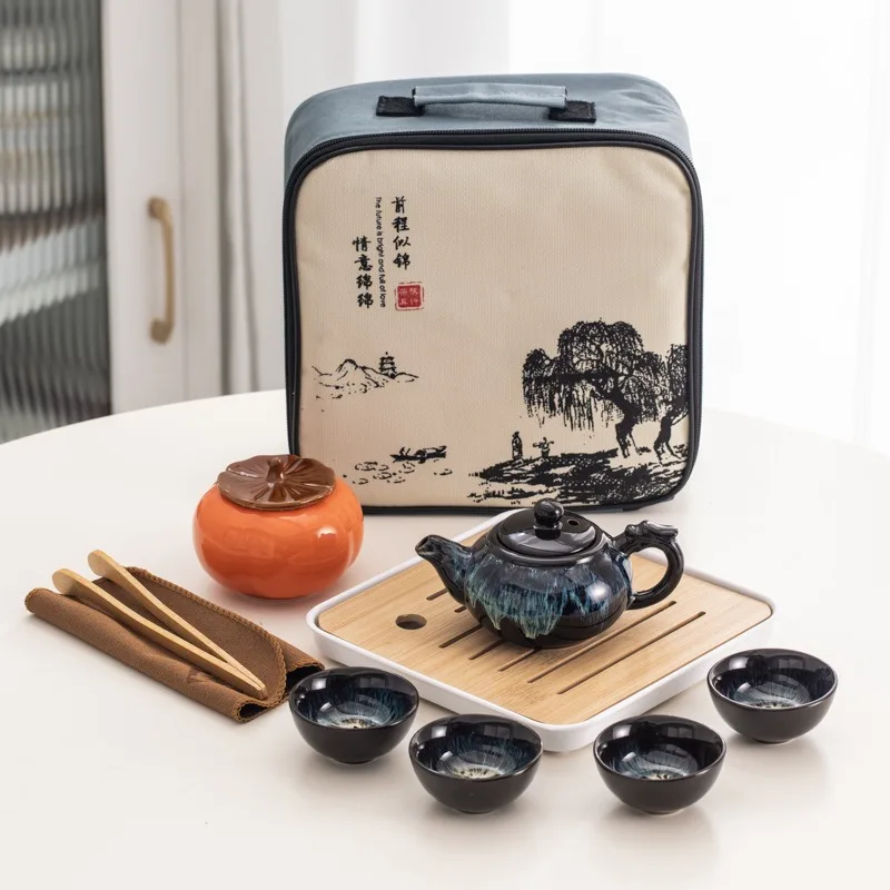 

YUEYI Swing Tea Artifact Lazy Kung Fu Tea Set Portable Xiaoyao Teapot Teaware Kitchen Dining Bar Home Garden