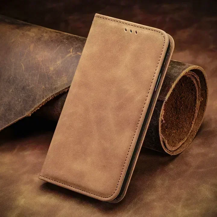 Luxury Leather Wallet Flip Case - Smooth, Elegant, Multi-Functional Cover