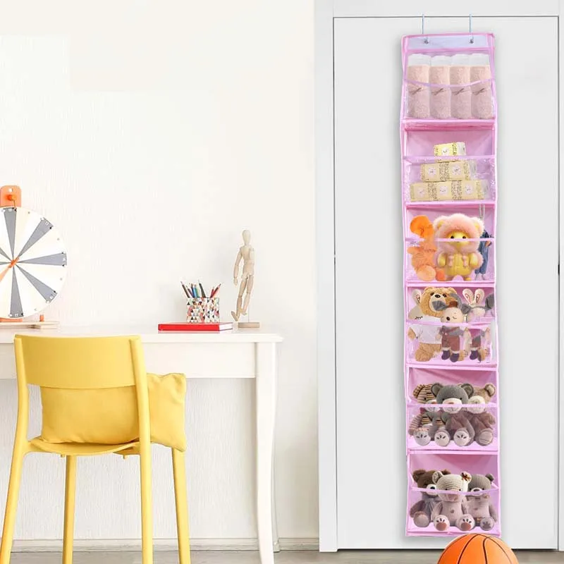4/6 Layer Multi-functional Fabric Storage Bags Hanging Bag for Behind The Door Underwear Bra Pants Clothes Toys Doll Organizer 4