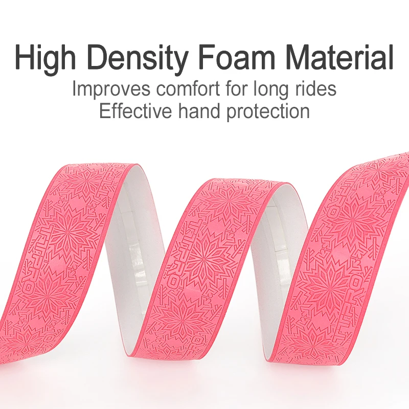 TTPRO Snow Anti-Slip Road Bike Handlebar Tape PU Shock Handle Bar Tape w/ Bar End Plugs Bicycle PU Anti-Vibration Wrap
