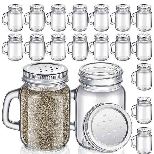 Salt & Pepper Shaker Set - Mason Jars With Handle Personalized For Spices  Or Jar Shot Glasses. Includes Lid - Yahoo Shopping