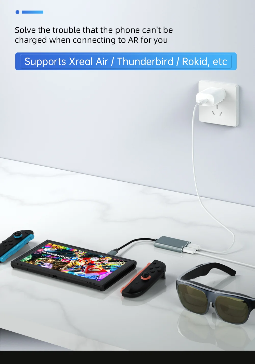 Hibloks AR Charging Transmission Module Data Cable For /Switch Steam Deck Compat