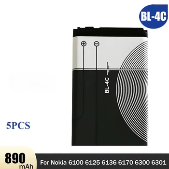 5 pz BL-4C Batteria 3.7 V 890 mAh Batteria Del Telefono Ai Polimeri di Litio BL4C BL 4C per Nokia 6100 6125 6136 6170 6300 6301 6102i