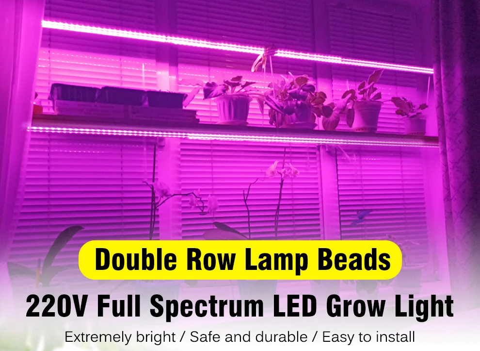 Description Picture 2 of itemLED Plant Growth Light With Full Spectrum Dual Row LED Beads Waterproof IP67 Plant Flower Greenhouse Hydroponic Growth Light