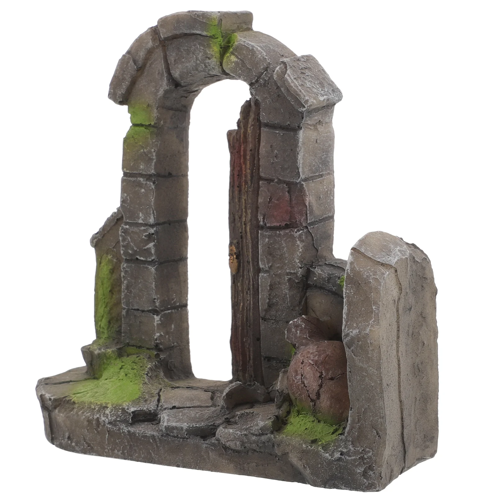 

Aquarium Decorations Resin Ancient Door Ornament Arch Construction Ornament