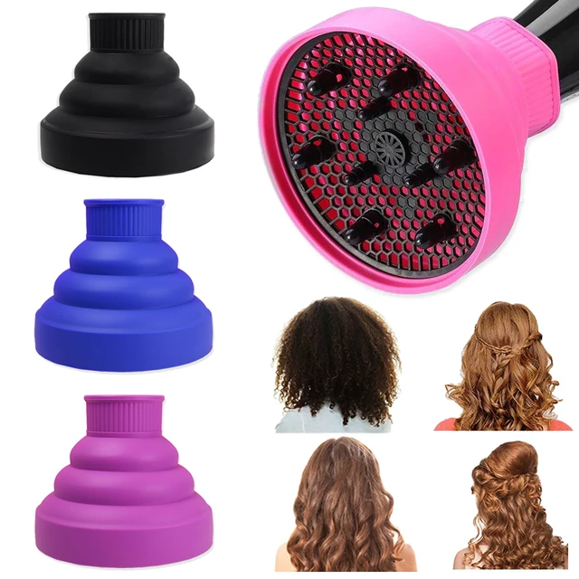 Juste de diffuseur universelle pour cheveux bouclés pour femmes, sèche- cheveux pliable, outil de coiffage ondulé, 4.5-6cm - AliExpress