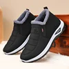 Thickened Fleece Winter Outdoor Men's Snow Boots Non-slip Cotton Shoes for Elderly People Comfortable Soft PVC Sole Casual Shoes