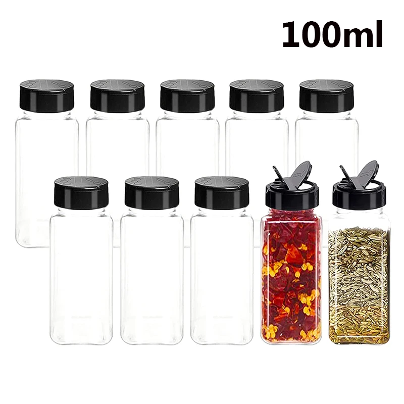 1/4/8/10Pcs Jars For Spices Salt And Pepper Shaker Seasoning Jar Spice Organizer Plastic Barbecue Condiment Kitchen Gadget Tool spice shaker spice shaker set