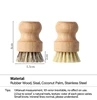 Wooden Dish Brush with Natural Sisal and Coconut, Durable Portable Kitchen Cleaning Brush, Eco Friendly Zero Waste QJS001 3