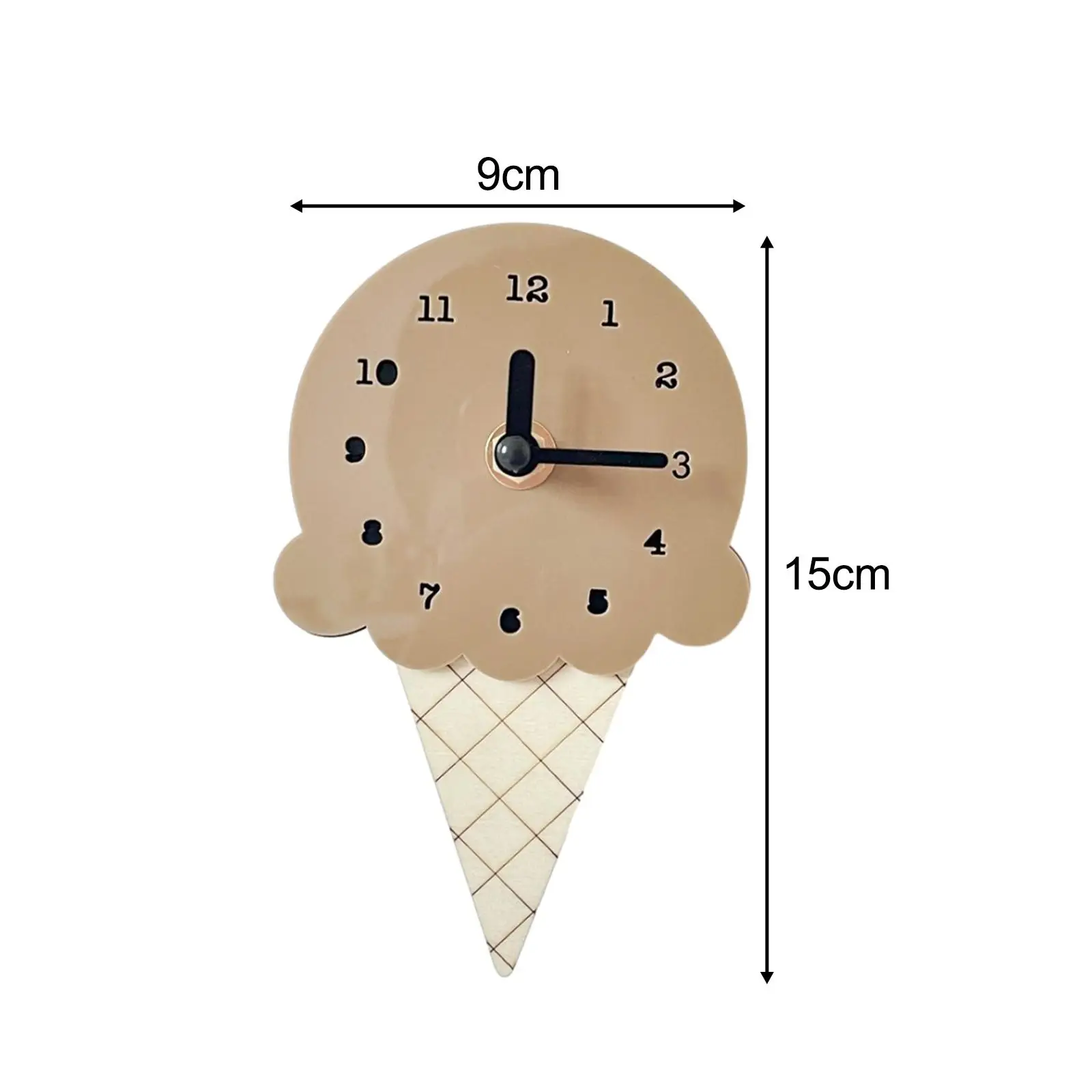 Wall Clock Ice Cream Shape Hanging Clock Household Decoration, Bedroom Clock,