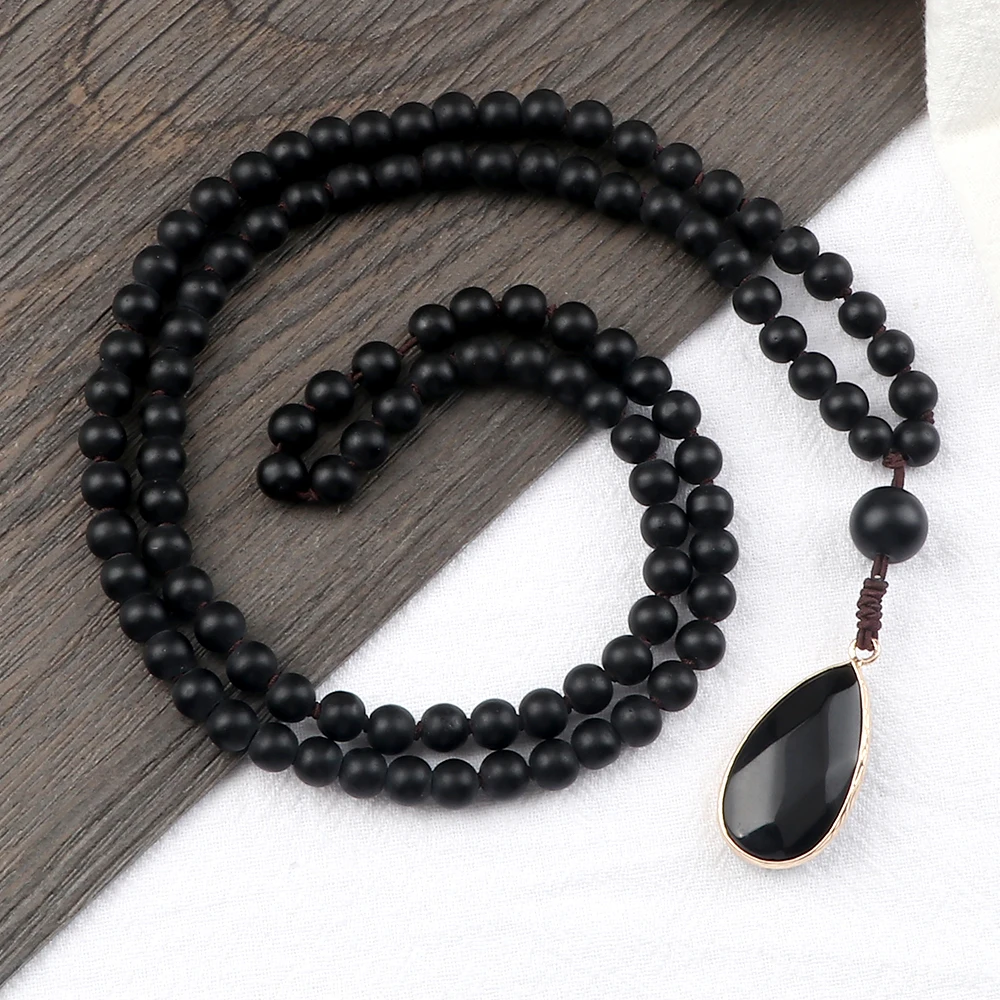 Onyx Meditation Necklaces | Black Onyx Mala Necklace | Black