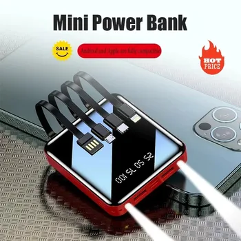 Nuovo Mini Power Bank 30000mAh Caricatore portatile super veloce a quattro fili esterno per Xiaomi iPhone Samsung пвб банк Display digitale