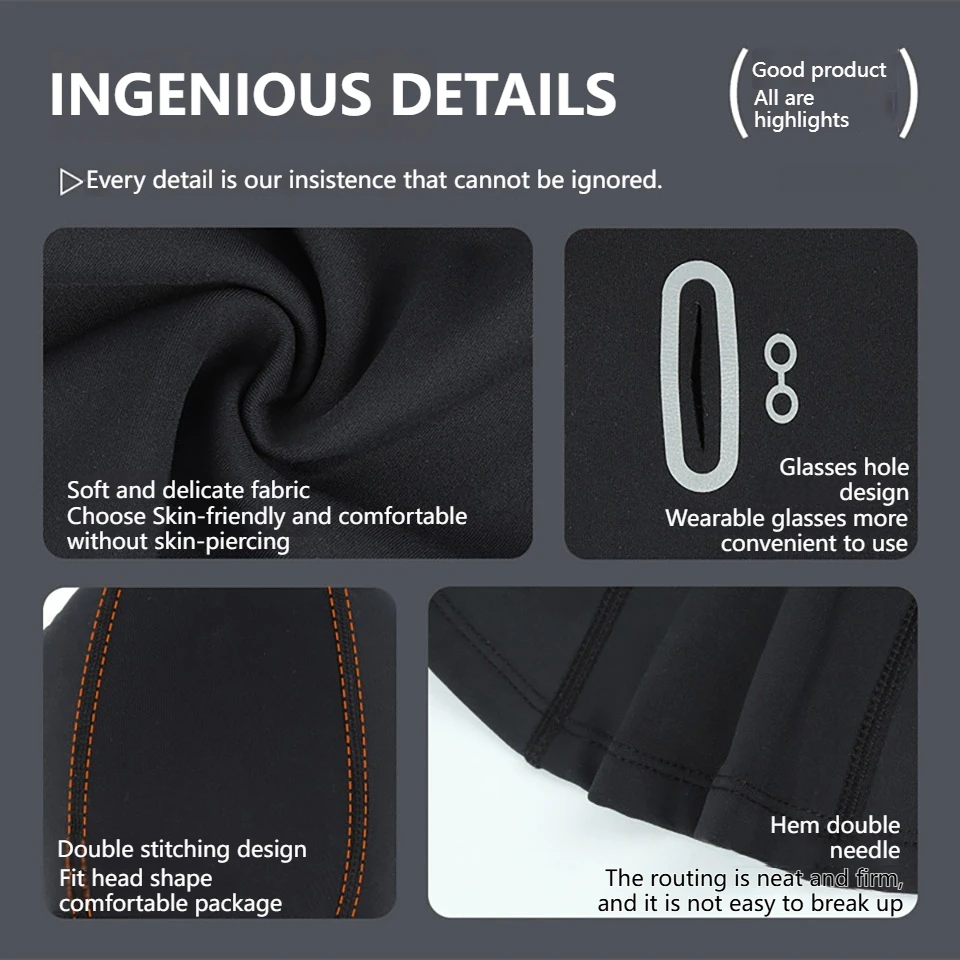 GTUBIKE Winter Thermal Cycling Face Mask Balaclava Head Cover Windproof Motorcycle Helmet Liner Thermal Warm Sports Headwear