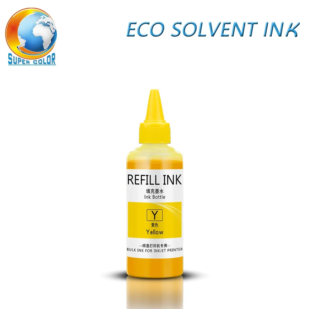 100ML x 4pc Eco Solvent Ink for Epson for Roland Mimaki or DX4 DX5 DX6 DX7 Printhead Printer Water Based Refill Ink Kit