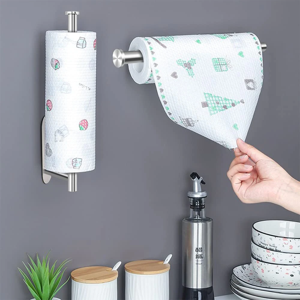 Paper Towel Holder Hanger Rack Kitchen Shelf Organizer Roll Cup Under Cabinet