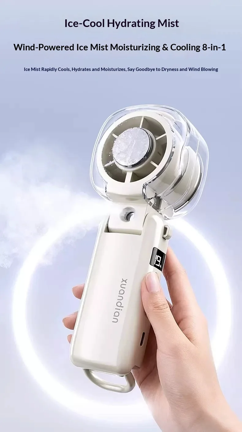 Aler s-654 휴대용 팬 LED 지능형 디지털 디스플레이 휴대용 소형 팬 반도체 냉각 저소음 선물