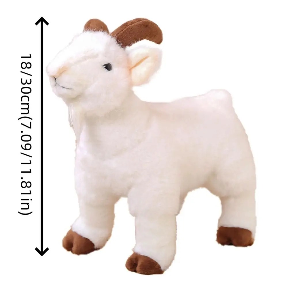 PP Cotton Baby Goat Plush Doll Fluffy 18/30cm Horned Sheep Plush Toys Soft Lovely Baby Goat Keychain Valentine's Day Gifts