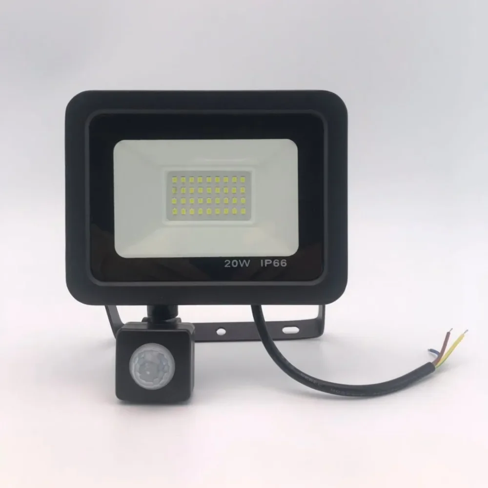 Led Flood Light 10W 20W 30W 50W 100W Induction Led flood light With Adjustable PIR Sensor 110V 220V Street Square Outdoor Lighting