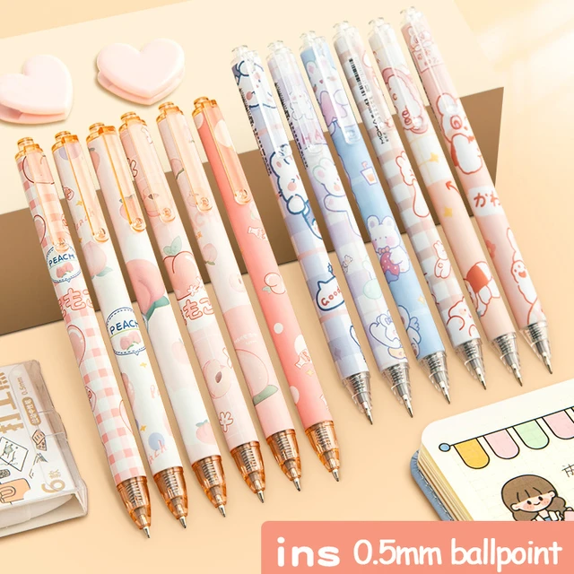 6pcs cute cartoon pens gel pen stationery cute japanese school