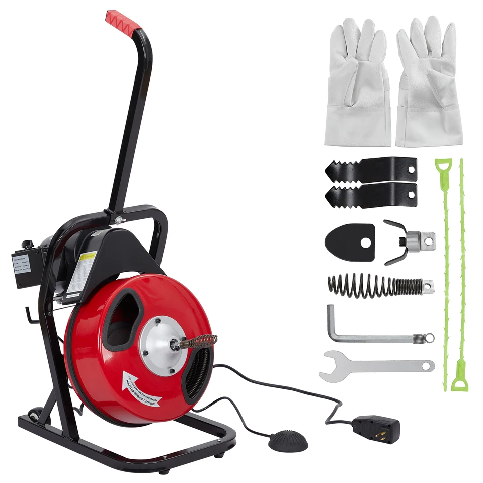 Professional Electric Drain Cleaner 50 Feet Durable Design