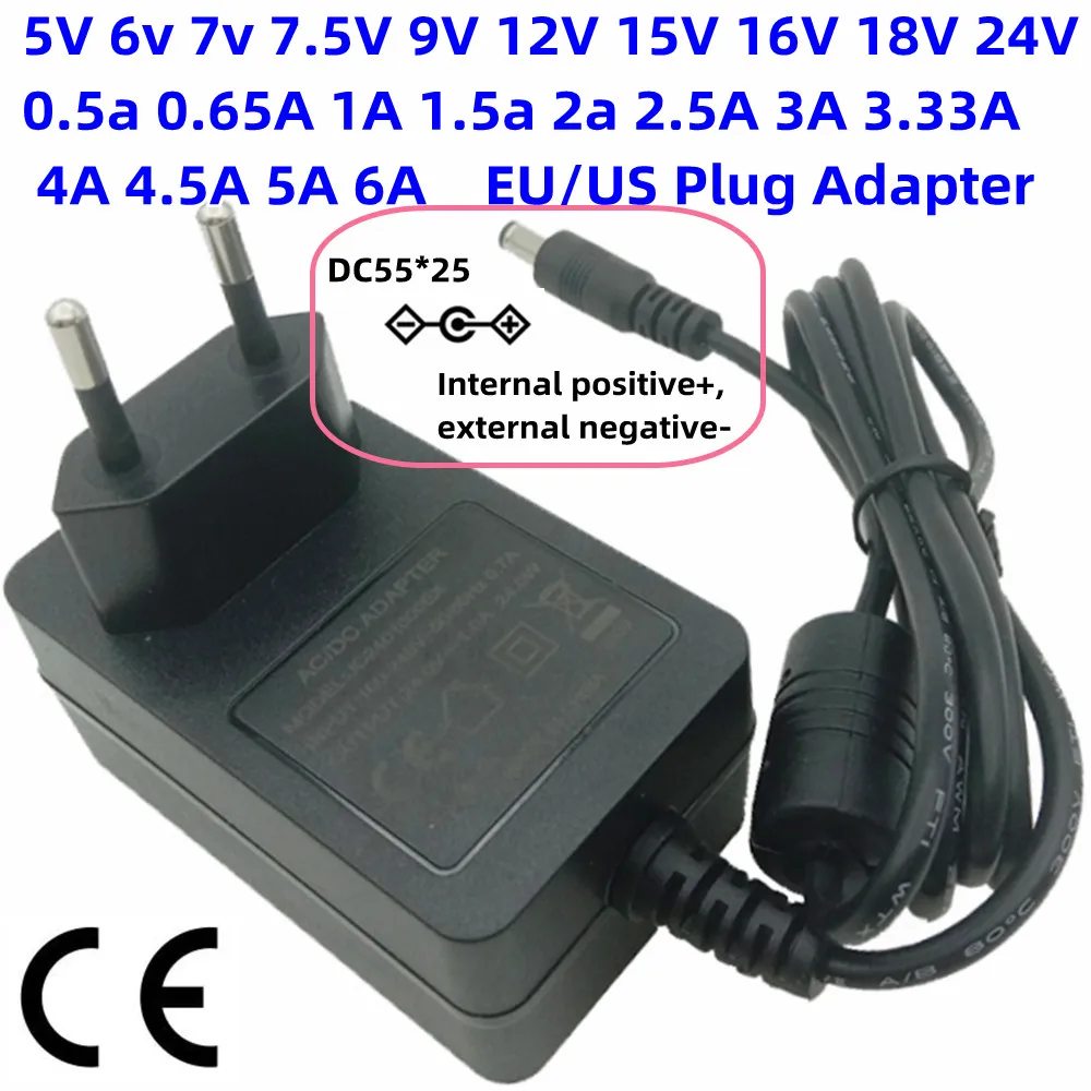 Adaptador de Tomada de Alimentação 5v 6v 7v 7.5v 9v 12v 15v 16v 18v 24v 0.5a 0.65a 1a 1.5a 2a 2.5a 3.33a 4a 4.5a a